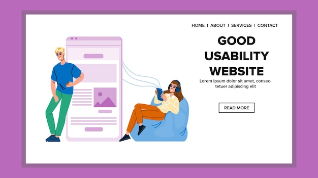 navigation good usability website vector