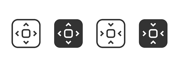 Navigation icon Four arrows button vector illustration Used for moving or adjusting direction symbol Interface control for remote or screen alignment sign Functional UI navigation pictogram