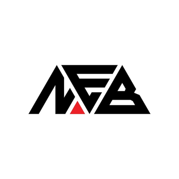 NEB triangle letter logo design with triangle shape NEB triangle logo design monogram NEB triangle vector logo template with red color NEB triangular logo Simple Elegant and Luxurious Logo NEB