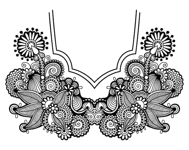 neckline embroidery fashion