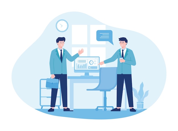 Negotiations business planning a development future business partnership concept flat illustration