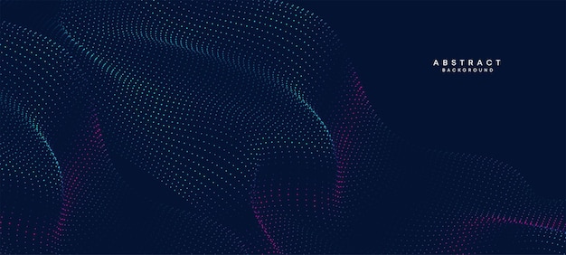 Nền công nghệ hình học hạt sóng chấm chảy gradient màu xanh lam đậm trừu tượng