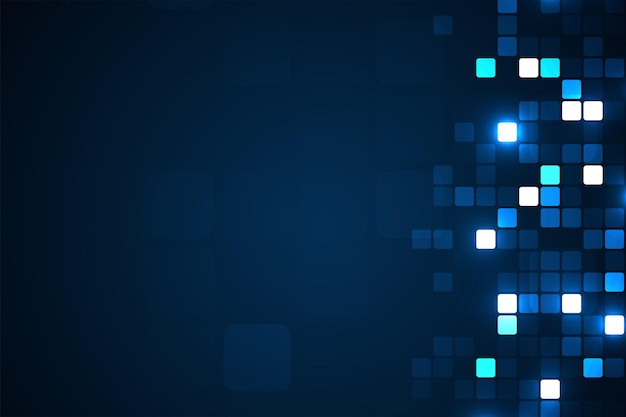 Nền công nghệ kỹ thuật số Nền pixel mẫu vuông màu xanh dữ liệu kỹ thuật số