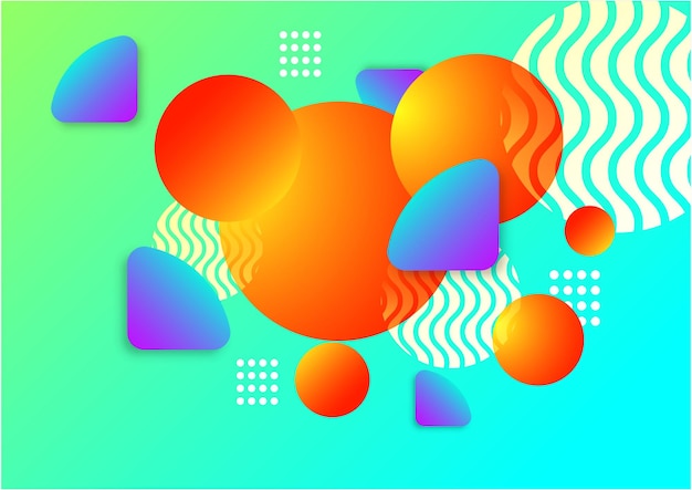 Nền trừu tượng gradient rực rỡ, sống động, đầy màu sắc với các hình dạng hình học