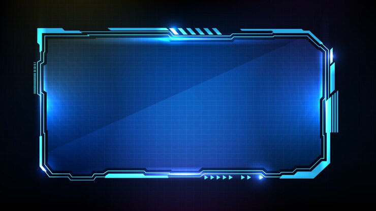 Vector nền trừu tượng tương lai của khung giao diện người dùng hud công nghệ phát sáng màu xanh lam