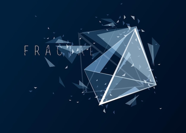Nền trừu tượng vector các thành phần đa giác, đối tượng 3D low poly, các đường kết nối trong yếu tố thiết kế fractal phối cảnh, chủ đề công nghệ mạng lưới mắt cáo.