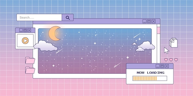 Nền vaporwave cổ điển tuyến tính