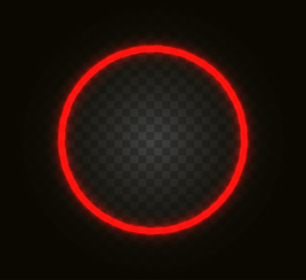 Neon circle isolated on transparent background.
