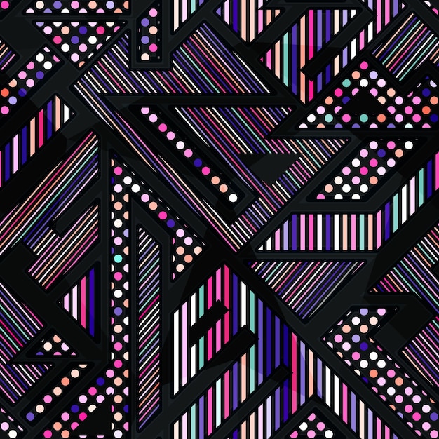 Neon color geometric seamless pattern vector eps 10