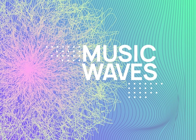 Neon electronic poster Electro dance dj Music sound fest Nigh