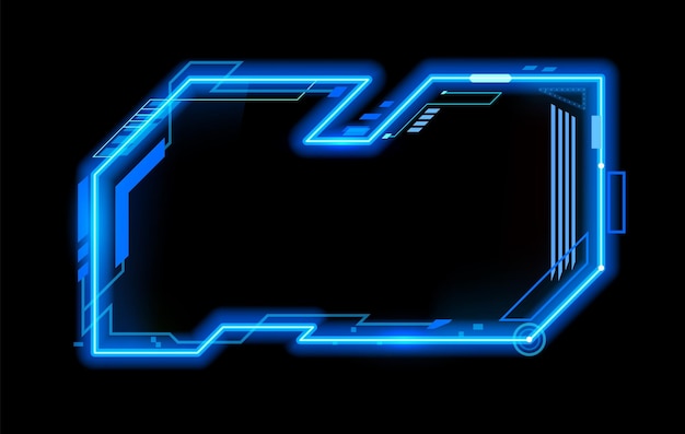 Neon frame for HUD interface overlay or game asset