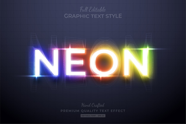 neon gradient editable text style effect  