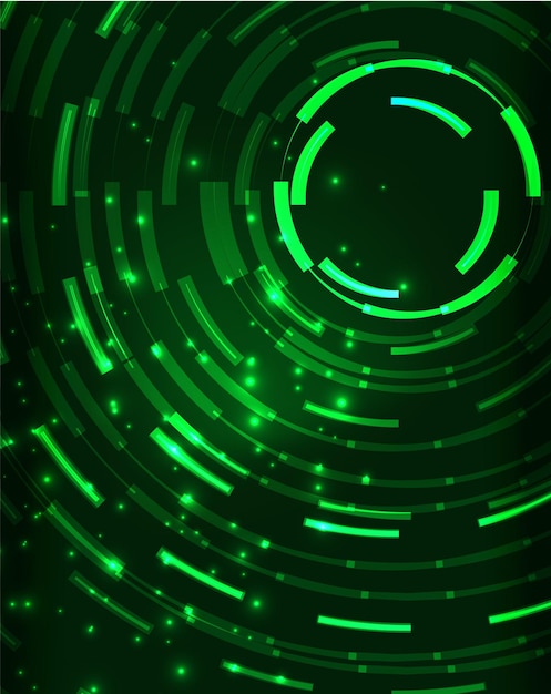 Neon green circles vector abstract pattern background