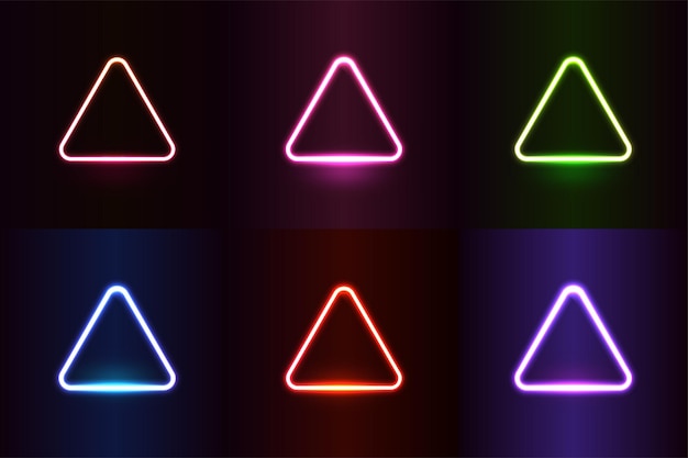 Neon light effect shapes colorful realistic