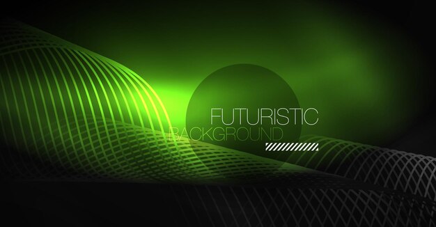 Neon lines wave background Abstract composition