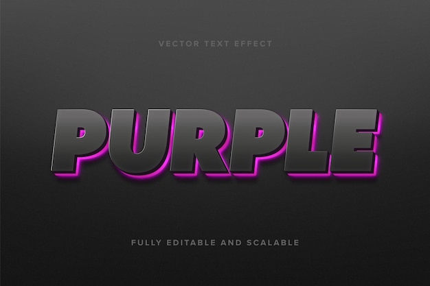Neon purple backlight vector text effect