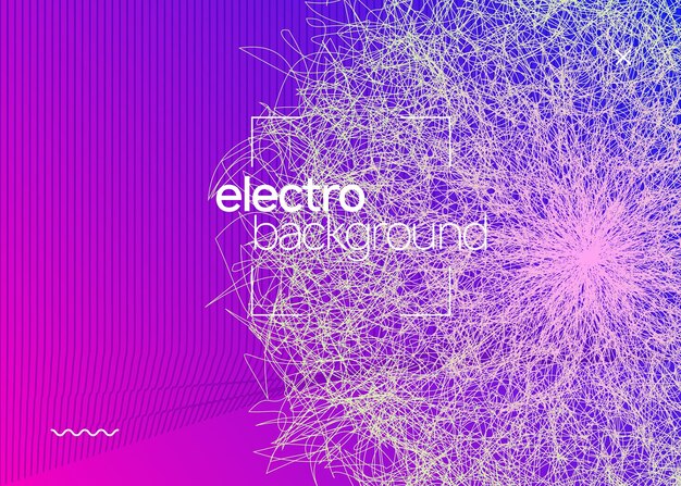 Neon techno event flyer Electro dance music Electronic sound