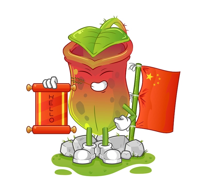 Vector nepenthes phim hoạt hình trung quốc linh vật phim hoạt hình vector