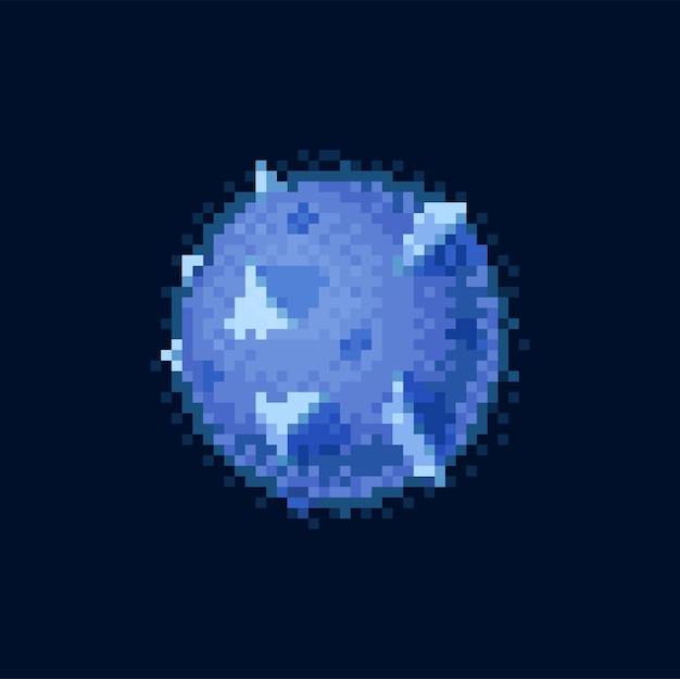 Neptune pixel art planet blue outer space globe