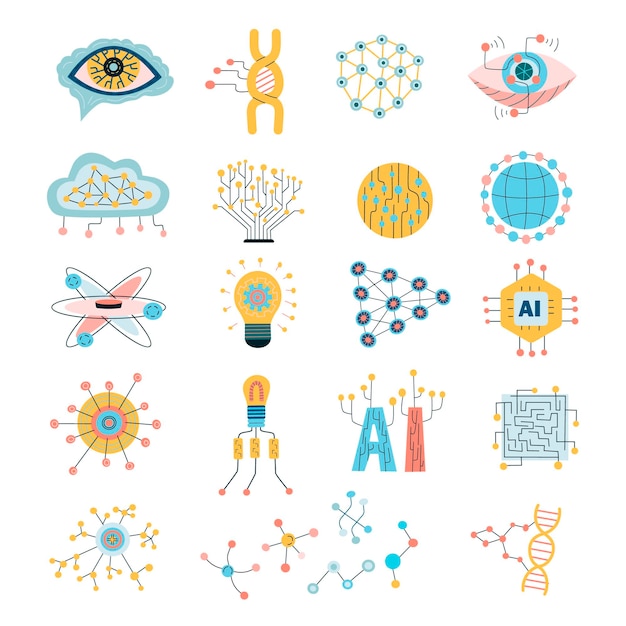 nerve cell and smart light bulb with settings artificial neural network technology science cloud computing ai biology system