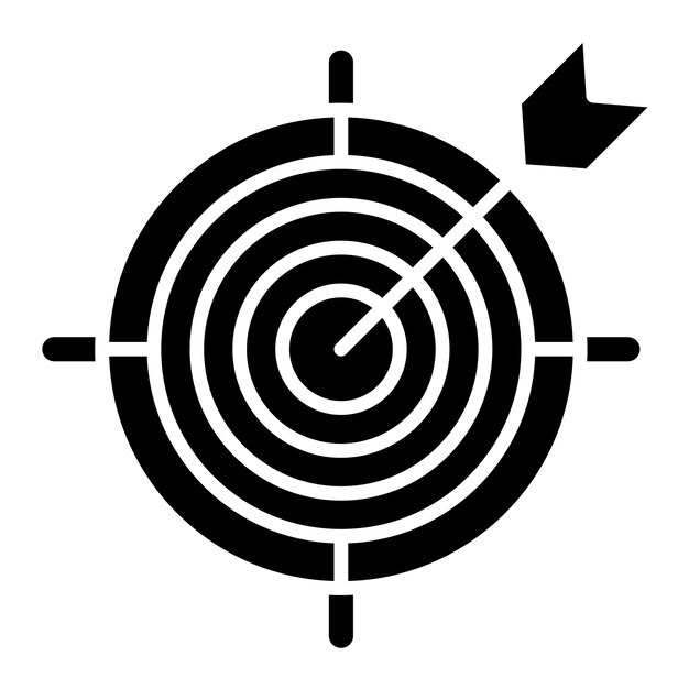 nested target glyph solid black illustration