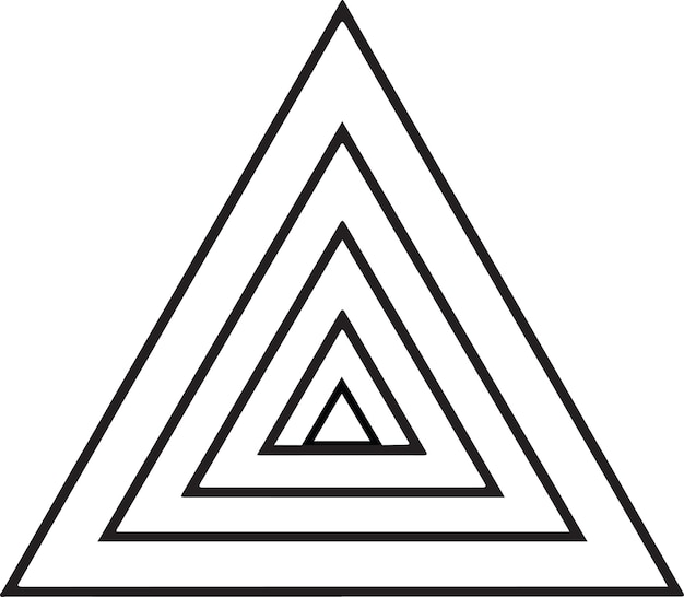 Nested triangles a series of concentric triangular shapes in black and white