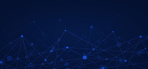 Network background Connections with points lines and people icons Vector technology background