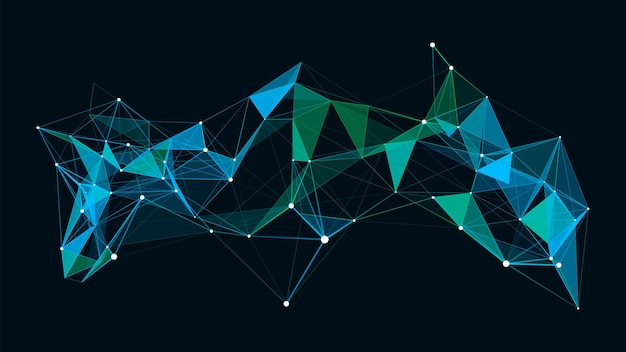 Network connection structure Digital background with dots and lines Big data visualization Vector illustration