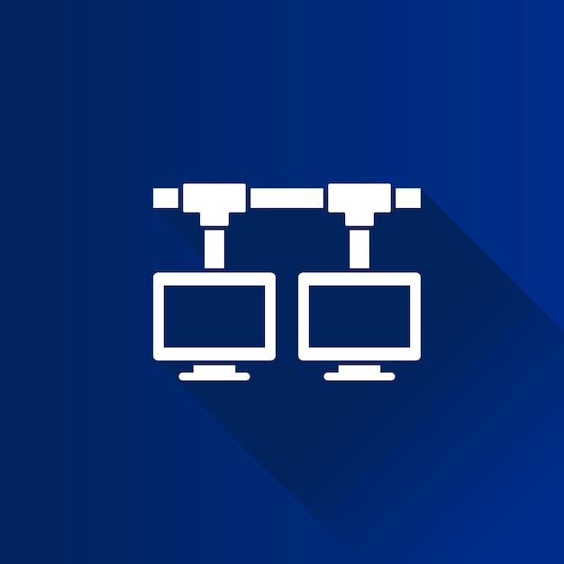 Network flat color icon long shadow vector illustration
