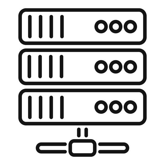 Network icon outline vector System database Data marketing