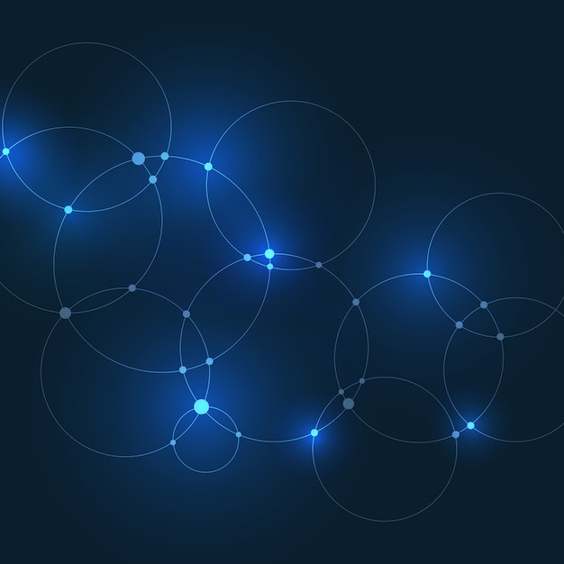 Network template, Digital background with connections circle