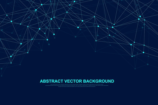Networking connection concept abstract technology. Global network connections with points and lines. Big data visualization. Futuristic infographic. Vector illustration.