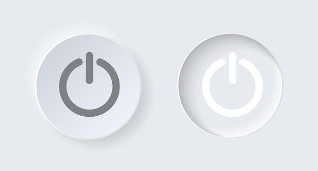 neumorphic round on and off button for interface app