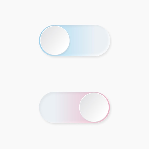 Neumorphic UI switch light set Workflow graphic elements in Skeuomorph Trend Design Elements for smart technology and applications