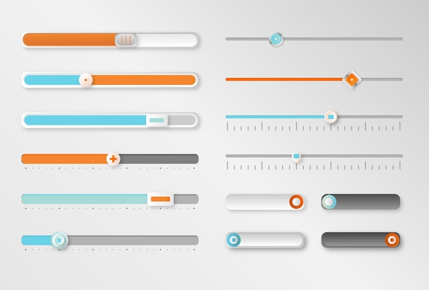 Neumorphic UI user interface sliders