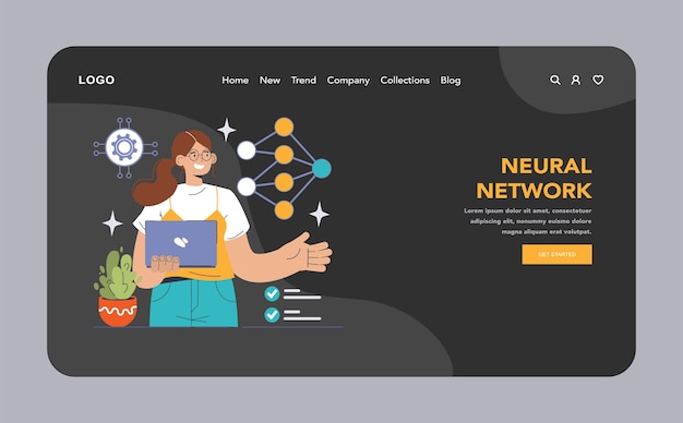 neural network concept an enthusiastic programmer showcasing a neural network model representing