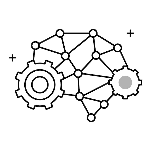 Neural Networks and Artificial Intelligence Vector Icon DesignAI machine learning deep learning