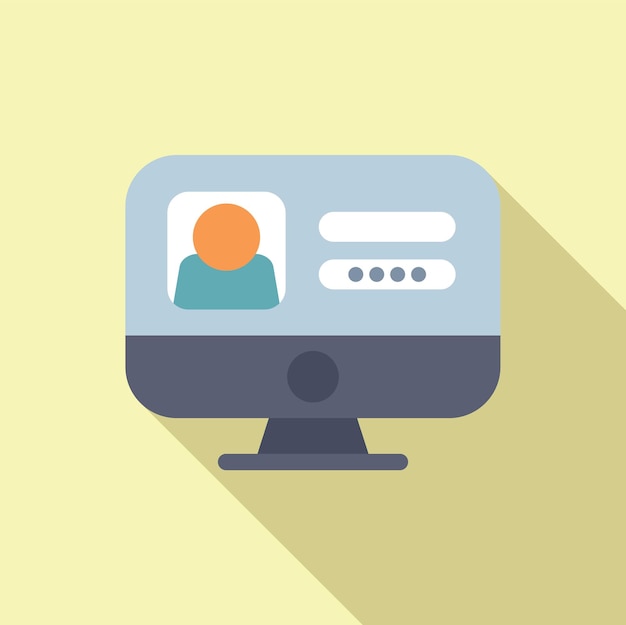 new device login icon flat vector data number form