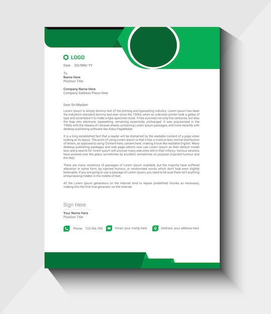 new modern creative letterhead design template