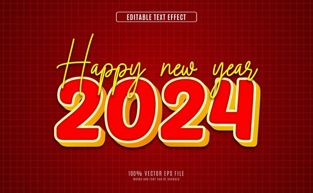 New Year 3D Text Effect Fully Editable