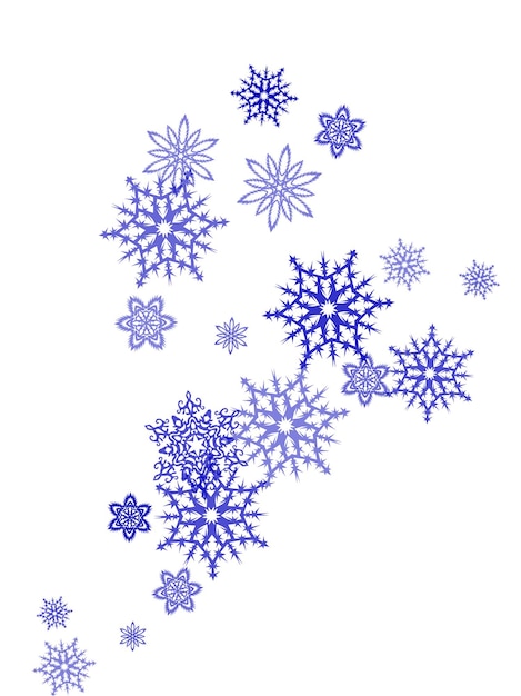 New Year card border pattern template with simple snowflake elements isolated