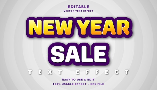 new year sale editable text effect with modern and simple style
