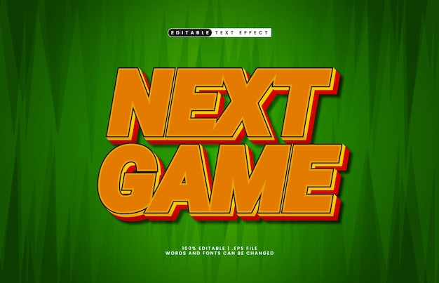 next game editable text effect with a game and fun text style