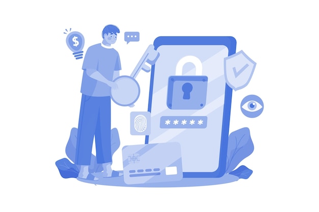 NFT Security Token Illustration concept on white background