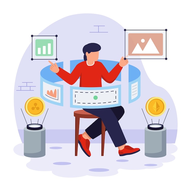 NFT Technology Flat Illustrations