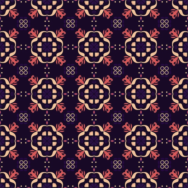 Nghệ thuật mẫu Damask tự nhiên của thổ dân Retro nền liền mạch