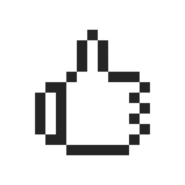 nghệ thuật pixel cử chỉ ngón tay cái hướng lên