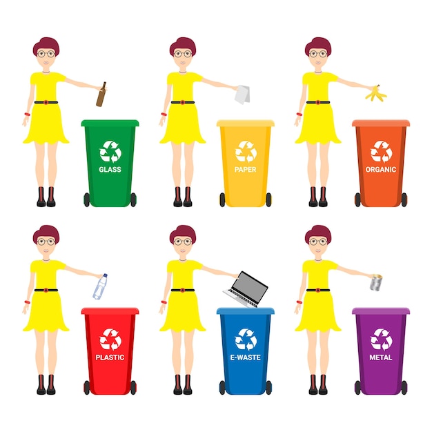 Người phụ nữ da trắng vứt rác Người phụ nữ vứt rác Khái niệm phân loại rác