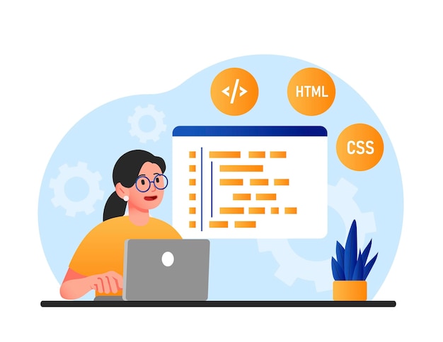 Người phụ nữ lập trình tại nhà