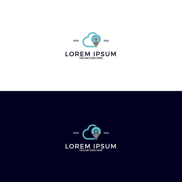 Nguồn cảm hứng thiết kế logo Đám mây với ghim